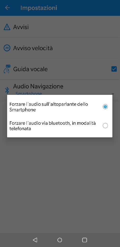 audio navigazione