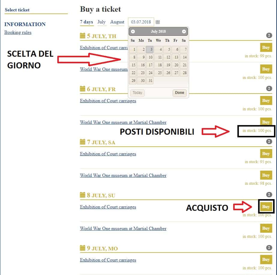 come acquistare online biglietti palazzo caterina pt.1