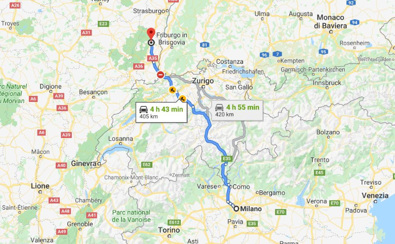 milano colmar strada