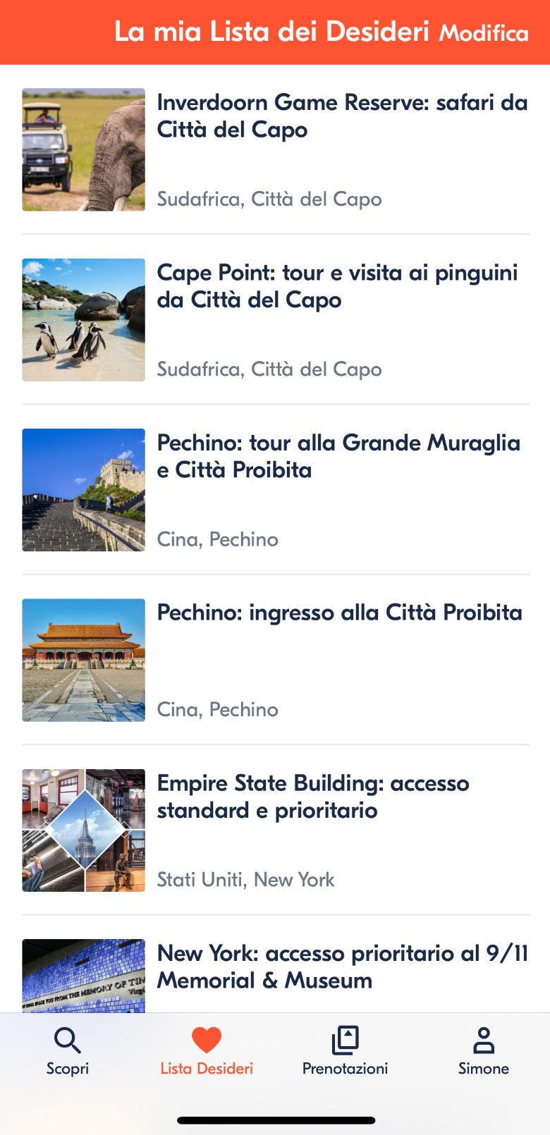 lista desideri mobile