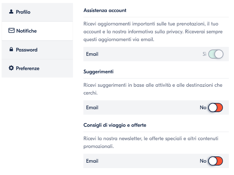 notifiche get your guide